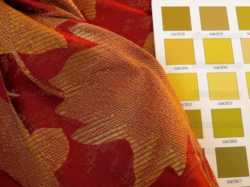 Lee Jofa/groundworks Japanese Maple Garnet Red Gold Silk Wabi Sabi MSRP USD296/yard