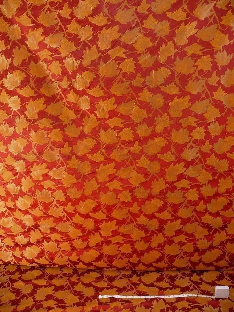 Lee Jofa/groundworks Japanese Maple Garnet Red Gold Silk Wabi Sabi MSRP USD296/yard