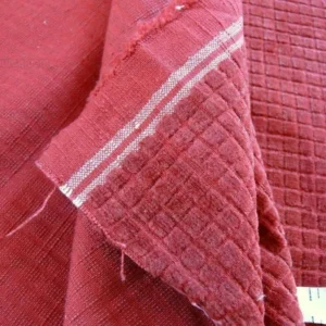 2.75y Lee Jofa Ruby Red Square Pushbutton Velvet 100% Linen