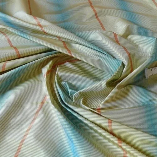 LEE JOFA MURANO SILK STRIPE TOPAZ TURQUOISE BLUE RED STRIE BTY M