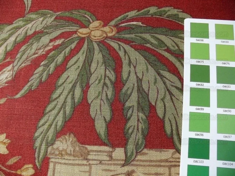 P1400387.jpg 6.6y Lee Jofa "nelson" Red Linen English Historical Figured Print