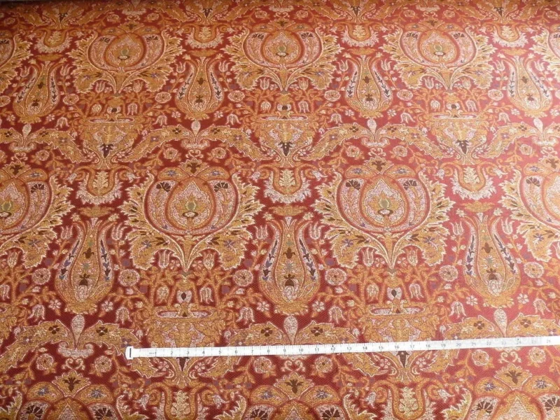 P1400475.jpg Lee Jofa San Pietro Paisley "crimson" Red Burgundy Blue Paisley