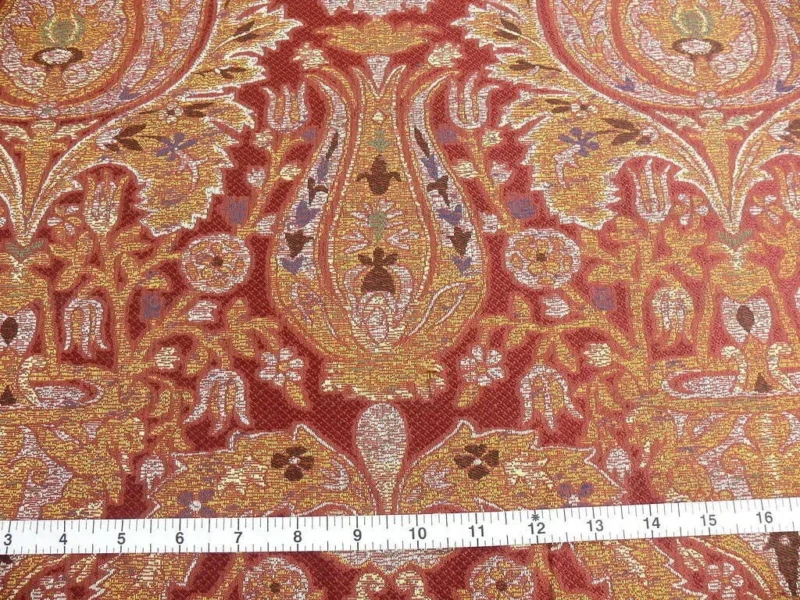 P1400478.jpg Lee Jofa San Pietro Paisley "crimson" Red Burgundy Blue Paisley