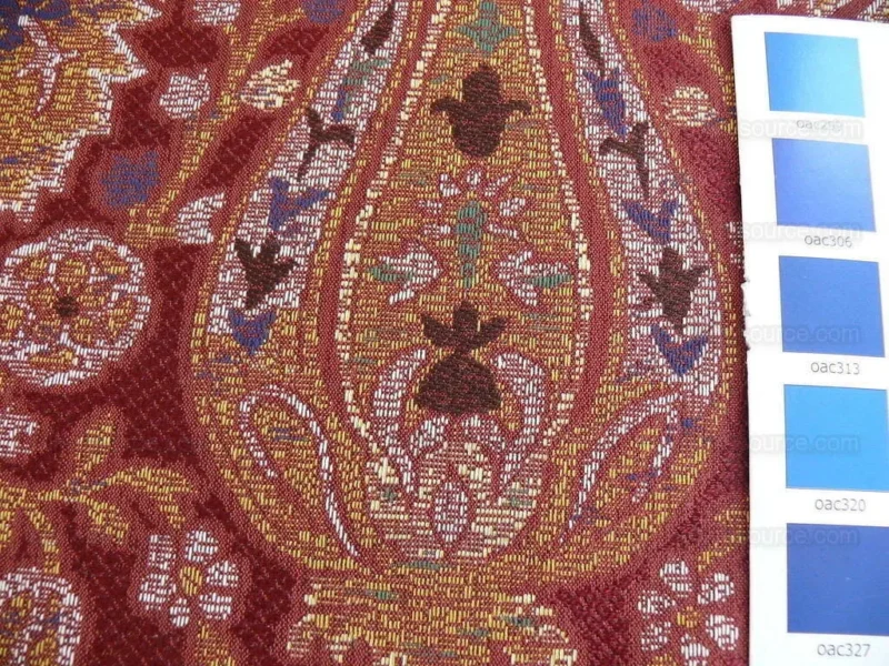 P1400483.jpg Lee Jofa San Pietro Paisley "crimson" Red Burgundy Blue Paisley