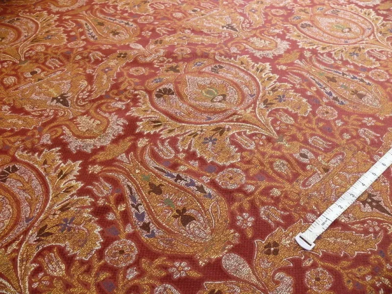 P1400486.jpg Lee Jofa San Pietro Paisley "crimson" Red Burgundy Blue Paisley