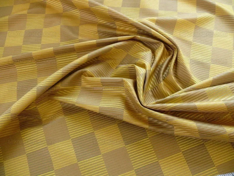 P1400509.jpg Lee Jofa Stereopticon Check "gold" Greige Check Silk+wool Bty MSRP USD196/y