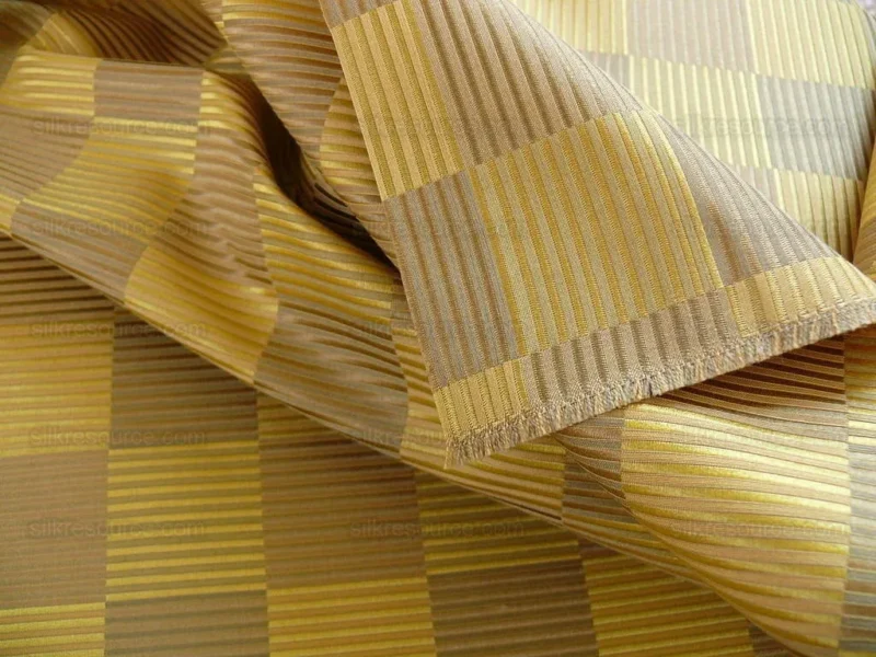 P1400510.jpg Lee Jofa Stereopticon Check "gold" Greige Check Silk+wool Bty MSRP USD196/y