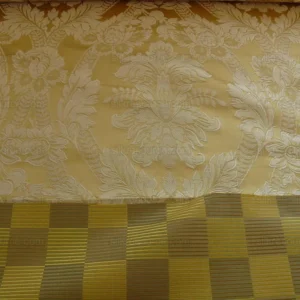 P1400516.jpg Lee Jofa Stereopticon Check "gold" Greige Check Silk+wool Bty MSRP USD196/y