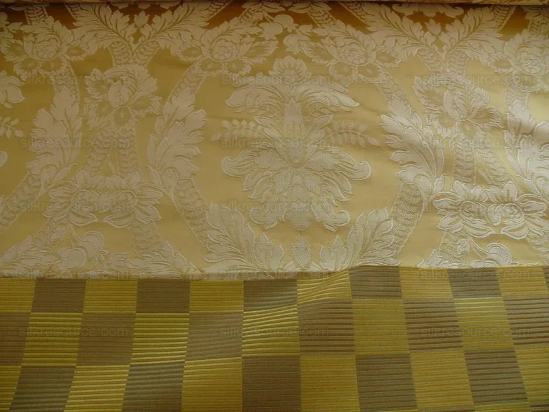 P1400516.jpg Lee Jofa Stereopticon Check "gold" Greige Check Silk+wool Bty MSRP USD196/y