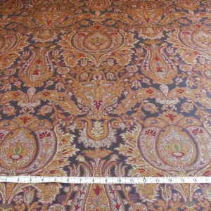 P1400558.jpg 0.86y Lee Jofa San Pietro "mineral" Blue Paisley Red Gold