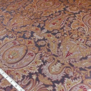 P1400560.jpg 0.86y Lee Jofa San Pietro "mineral" Blue Paisley Red Gold