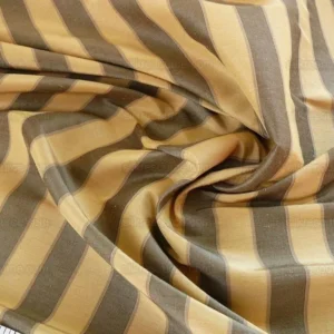 P1400575.jpg Lee Jofa Penrith Stripe Sand/tan Grey Charcoal & Gold Stripe Silk Linen MSRP USD 236/Y