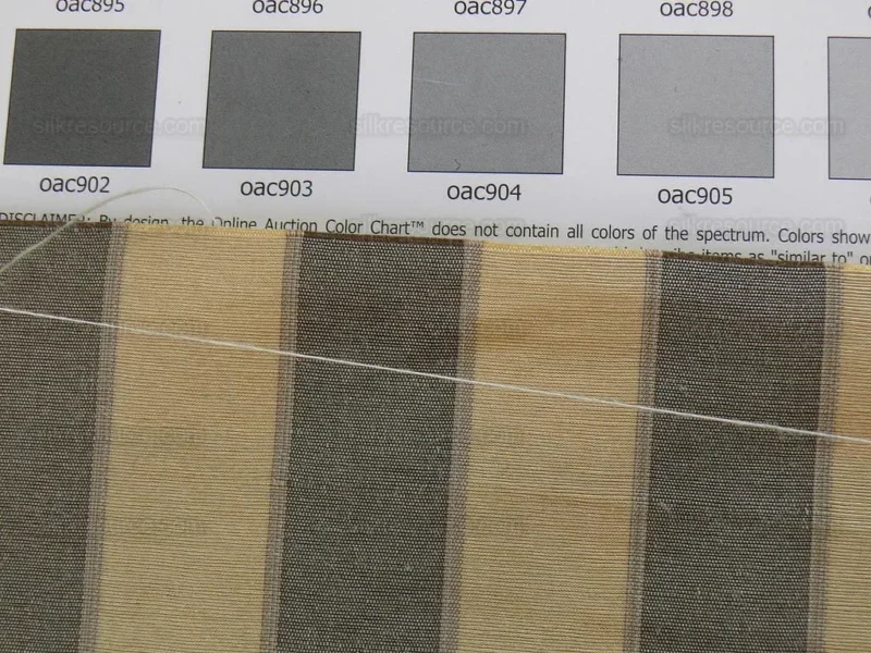 P1400578.jpg Lee Jofa Penrith Stripe Sand/tan Grey Charcoal & Gold Stripe Silk Linen MSRP USD 236/Y