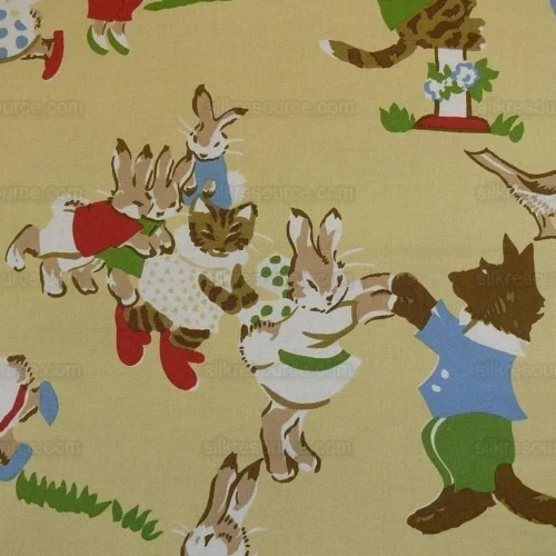 LEE JOFA SPRING FEVER NURSERY PRINT BUNNY DOG CAT LEMON YELLOW B LEE JOFA SPRING FEVER NURSERY PRINT BUNNY DOG CAT LEMON YELLOW B