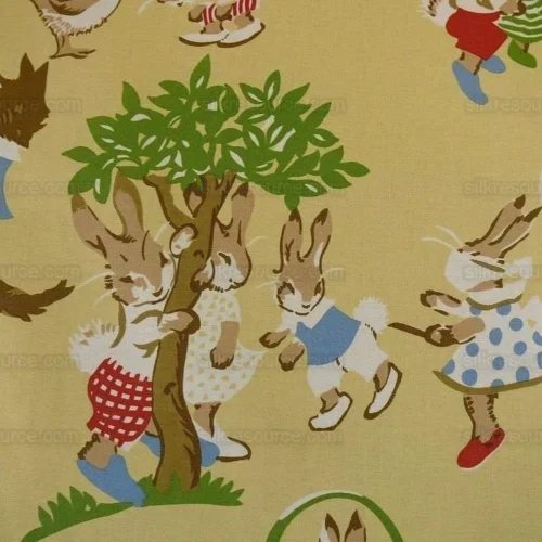 LEE JOFA SPRING FEVER NURSERY PRINT BUNNY DOG CAT BERRY RED BTY LEE JOFA SPRING FEVER NURSERY PRINT BUNNY DOG CAT BERRY RED BTY