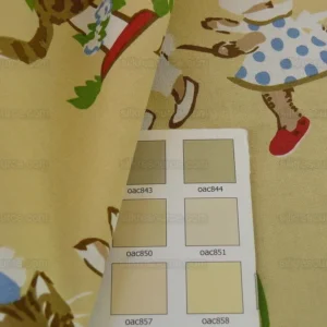 P1400606.jpg Lee Jofa Spring Fever Nursery Print Bunny Dog Cat Lemon Yellow B