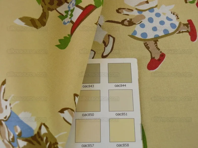 P1400606.jpg Lee Jofa Spring Fever Nursery Print Bunny Dog Cat Lemon Yellow B