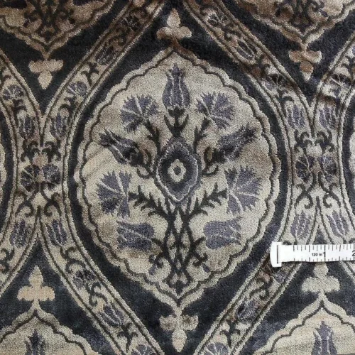 2.75YD KRAVET BLACK & COFFEE VELVET CARNATION SILKY! MSRP$139/Y