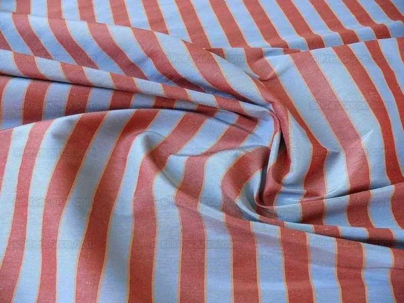 P1400673.jpg Lee Jofa Penrith Stripe Ruby/sky Blue & Rose Red Stripe Linen Silk MSRP USD 236/Y