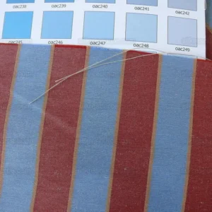 P1400674.jpg Lee Jofa Penrith Stripe Ruby/sky Blue & Rose Red Stripe Linen Silk MSRP USD 236/Y