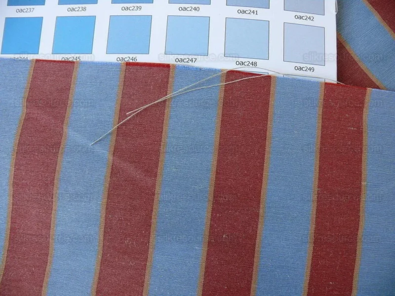 P1400674.jpg Lee Jofa Penrith Stripe Ruby/sky Blue & Rose Red Stripe Linen Silk MSRP USD 236/Y