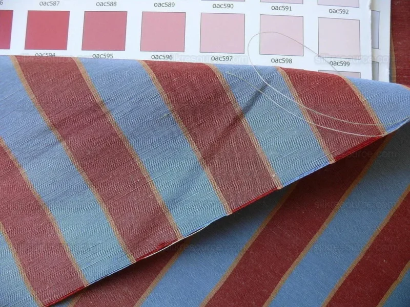 P1400675.jpg Lee Jofa Penrith Stripe Ruby/sky Blue & Rose Red Stripe Linen Silk MSRP USD 236/Y