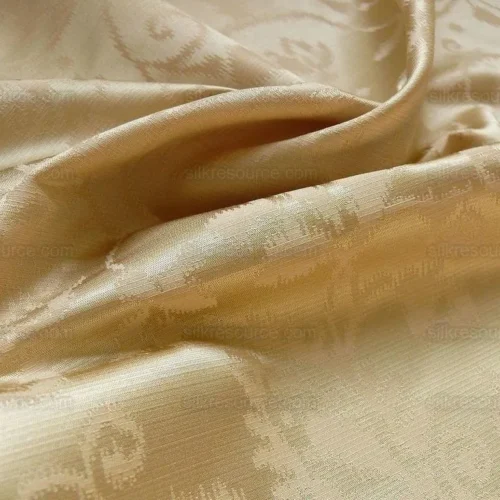 2.5Y LEE JOFA SHANGRI-LA DAMASK "IVORY" TAN PAISLEY WOOL & SILK