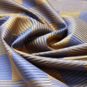 P1400848.jpg Lee Jofa Stereopticon Check Delphin Blue Antique Gold Silk+wool MSRP USD196/yard