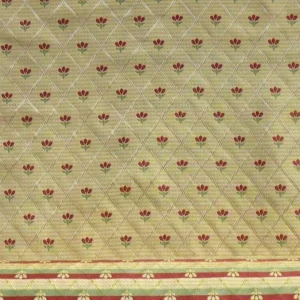 P1400965.jpg Kravet Tulips Red On Yellow Lattice Silk Lampas Bty MSRP USD 198/Y