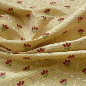 P1400968.jpg Kravet Tulips Red On Yellow Lattice Silk Lampas Bty MSRP USD 198/Y