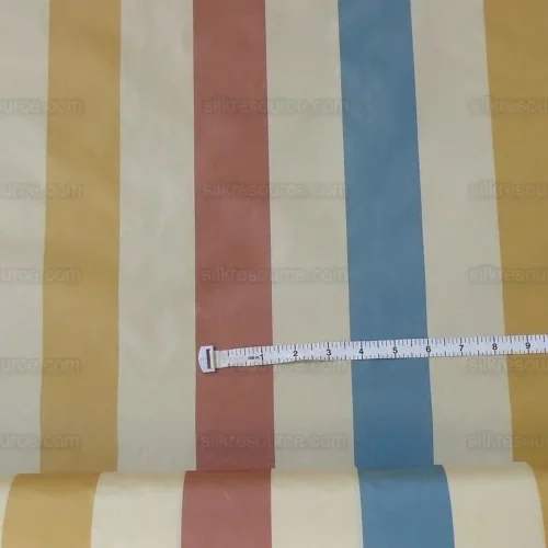 LEE JOFA SUBLIME SILK STRIPE "OPAL" RED BLUE YELLOW ON WHITE BTY