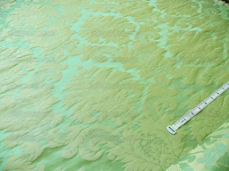 P1410055.jpg Lee Jofa Scala Silk Damask Willow Spring Green Classic Silk Bty