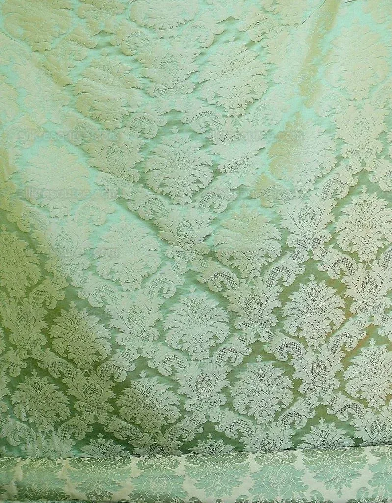 P1410064.jpg Lee Jofa Scala Silk Damask Willow Spring Green Classic Silk Bty
