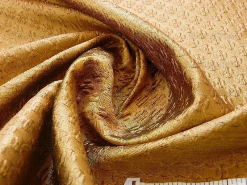 P1410073.jpg By yard Lee Jofa Zen Silk "gold" Copper Red Silk Mini Plum Flower