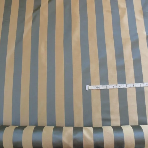 LEE JOFA TOSCA STRIPE "SILVER" CHARCOAL GREY & SAND SATIN RP216Y