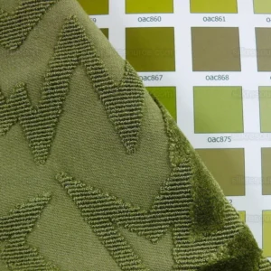 P1410517.jpg 3 Yd Lee Jofa Calypso Velvet Olive Green Jazzy Cut Velvet Rp296y