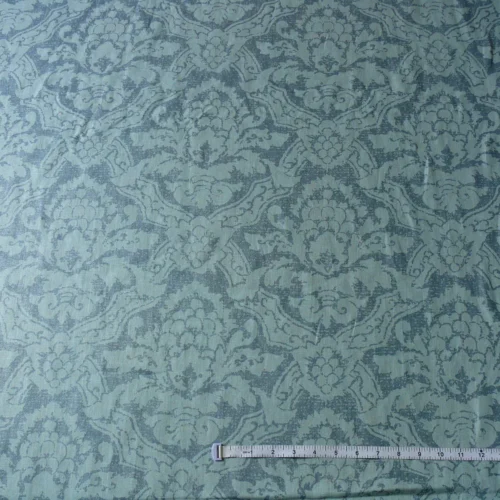 19Y KRAVET LAURA ASHLEY 100%LINEN PRINT SPENCER DAMASK BLUE #874