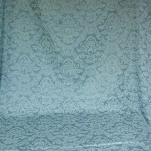 P1410814.jpg By Yd Kravet Laura Ashley 100% linen Print Spencer Damask Cool Water Blue Gilded  #874