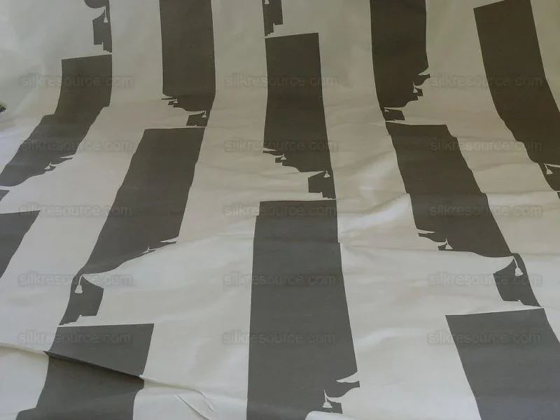 P1420553.jpg BY Yard Brunschwig & Fils Charlotte Moss "Ting" Silk Taffeta Black White Pavilion Print