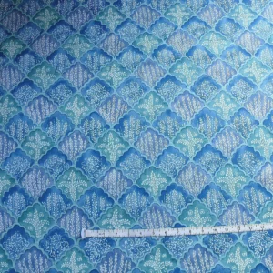 10.2Y BRUNSCHWIG & FILS NANOU ROCKERY PRINT BLUE GREEN WHITE#906 10.2Y BRUNSCHWIG & FILS NANOU ROCKERY PRINT BLUE GREEN WHITE#906