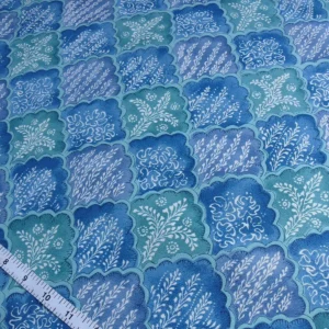 P1420576.jpg 10.2y Brunschwig & Fils Nanou Rockery Print Blue Green White from Cabanel Collection #906