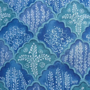 P1420578.jpg 10.2y Brunschwig & Fils Nanou Rockery Print Blue Green White from Cabanel Collection #906
