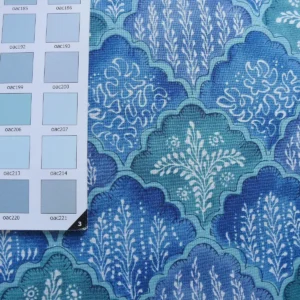 P1420579.jpg 10.2y Brunschwig & Fils Nanou Rockery Print Blue Green White from Cabanel Collection #906