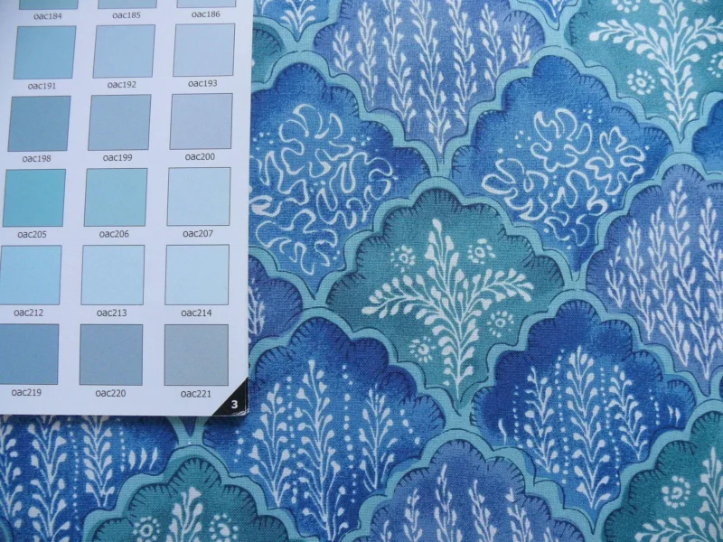 P1420579.jpg 10.2y Brunschwig & Fils Nanou Rockery Print Blue Green White from Cabanel Collection #906