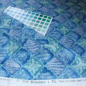 P1420580.jpg 10.2y Brunschwig & Fils Nanou Rockery Print Blue Green White from Cabanel Collection #906