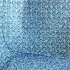 P1420583.jpg 10.2y Brunschwig & Fils Nanou Rockery Print Blue Green White from Cabanel Collection #906