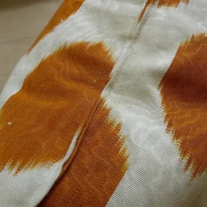 Brunschwig & Fils Silk Ikat Pillow Brown orange Spots On White