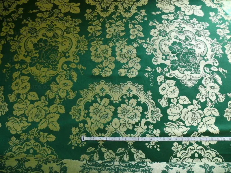 by Yard Scalamandre Villa Louis Silk Brocatelle Emerald Green MSRP USD 800+