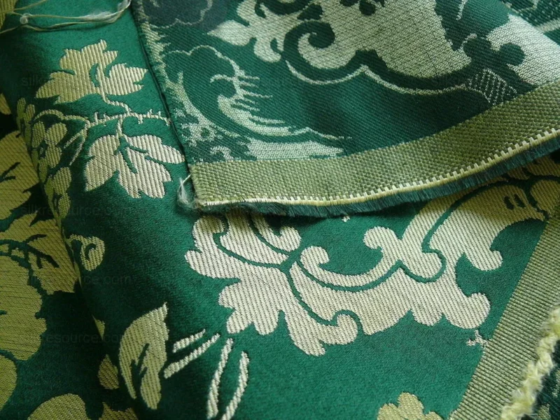 by Yard Scalamandre Villa Louis Silk Brocatelle Emerald Green MSRP USD 800+