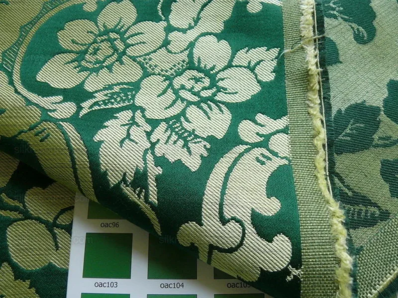 by Yard Scalamandre Villa Louis Silk Brocatelle Emerald Green MSRP USD 800+